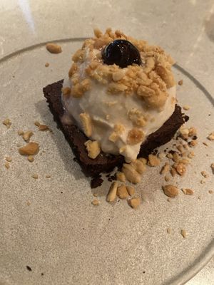 Brownie with ice cream  at PLANTA Queen in New York City
