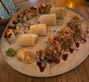 3 types of sushi  #Veganuary at PLANTA Queen in New York City