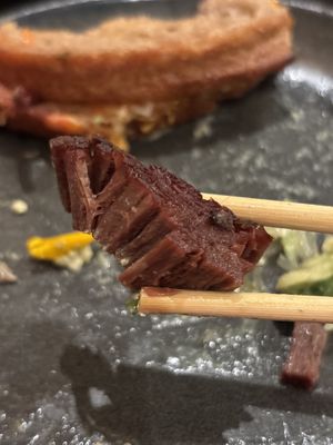 The chonk “meat” in the Rueben!!!! Can you believe it’s plants??   at PLANTA Queen in New York City