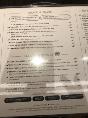 Menu  at PLANTA Queen in New York City