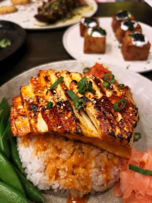 Miso glazed tofu salmon  at PLANTA Queen in New York City