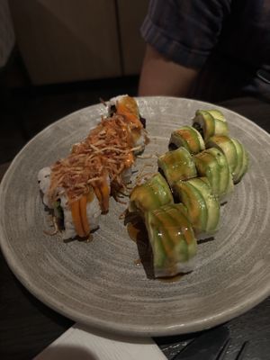 Firecracker Roll (left) & Drogon Roll (right)  at PLANTA Queen in New York City