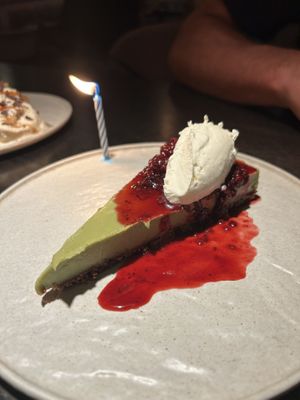 Matcha cheesecake at PLANTA Queen in New York City