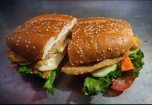 Torta de milanesa 🌾 at Taco Grass in Mexico City