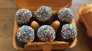 6 hollow Easter eggs with hundreds and thousands -really tasty chocolate   at Vegan Chocolate Co - Online delivery in Dulwich Hill