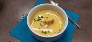 Krémová česnečka at Jídelna U tří Vegetariánů in Usti Nad Orlici