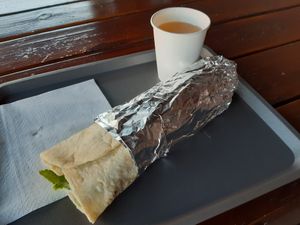 Gyros wrap and ice-tea at Bobu Bob in Ljubljana