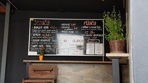 Menu at Bobu Bob in Ljubljana
