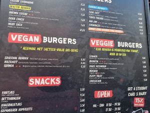 standardly 3 vegan burgers on menu  at Beastie Burgers in Ieper