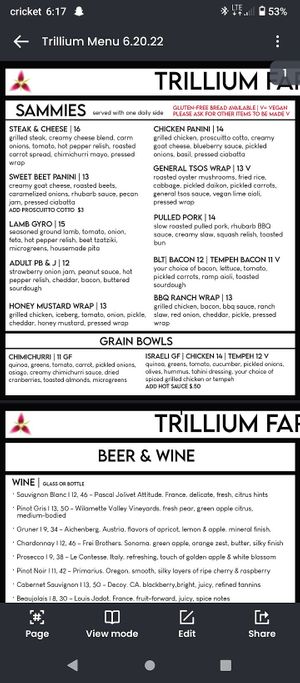  at Trillium Farm to Table in Laconia