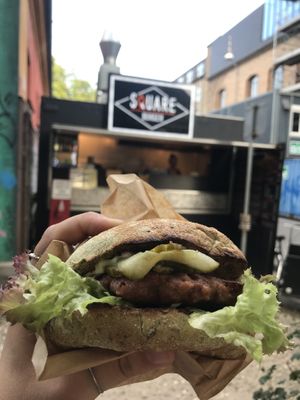 homemade bud beyond burger at Square Burger in Copenhagen