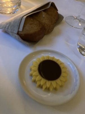 Bread and sunflower butter  at Eleven Madison Park in New York City