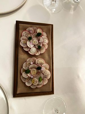 Tostada with radish  at Eleven Madison Park in New York City