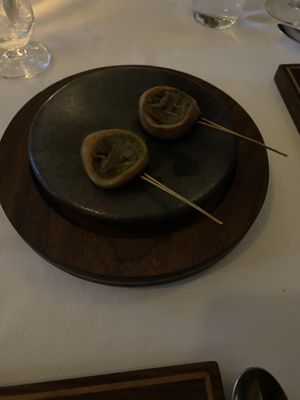 Mushroom skewers  at Eleven Madison Park in New York City