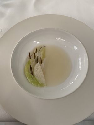 Sliced winter veggies   at Eleven Madison Park in New York City