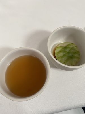 Dumpling and broth  at Eleven Madison Park in New York City