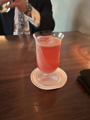 Pink peppercorn cocktail   at Eleven Madison Park in New York City