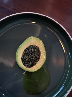 Tonburi- avocado, favs beans, and mint  at Eleven Madison Park in New York City