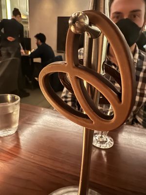 Tahini pretzel  at Eleven Madison Park in New York City