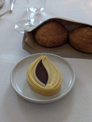 Laminated bread with caramelized onion butter and garlic confit at Eleven Madison Park in New York City