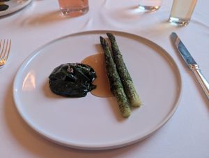 Asparagus and spinach - a bit weak flavour at Eleven Madison Park in New York City