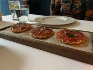 Tomato tartlets  at Eleven Madison Park in New York City
