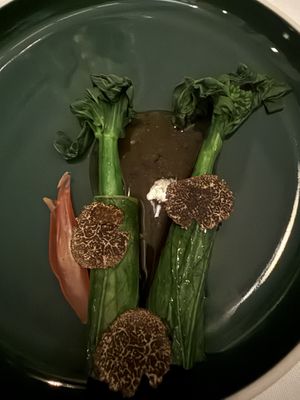 The gai lan was good, but that myoga was incredible  at Eleven Madison Park in New York City