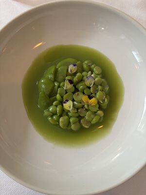 Peas and fava beans  at Eleven Madison Park in New York City