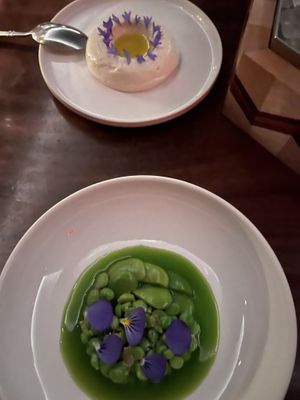 Peas with lettuce & vegan mayo  at Eleven Madison Park in New York City