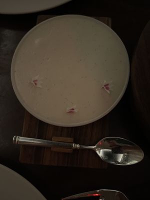 With strawberries  at Eleven Madison Park in New York City