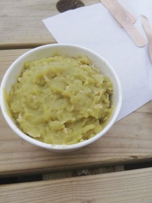 Mushy peas at Harbour Lights Fish & Chips in Falmouth