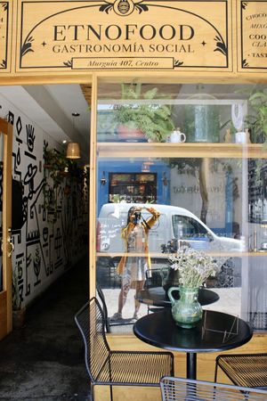 entrance   at Etnofood in Oaxaca