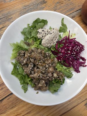 Delicious mushroom salad  at Etnofood in Oaxaca
