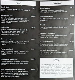 Menu 2 of 7, May 2023 at Etnofood in Oaxaca