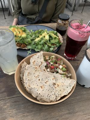 Lentil ceviche and avocado toast    at Etnofood in Oaxaca