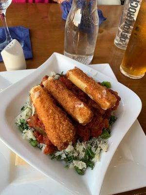 Ratatouille with cheeze sticks  at TJ's in Paignton