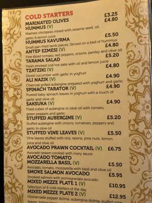 There are warm starters as well. at Doga Restaurant in Colchester