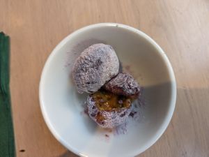 Scrumptious hot filled doughnuts at Pastan Bristol in Bristol