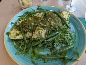 Green Velvet ravioli at Pastan Bristol in Bristol