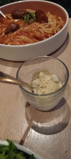 Cashew parmesan for the table at Pastan Bristol in Bristol