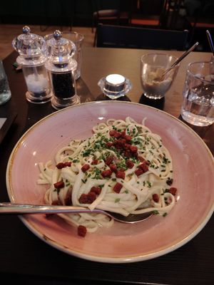 Dolce vita carbonara at Pastan Bristol in Bristol