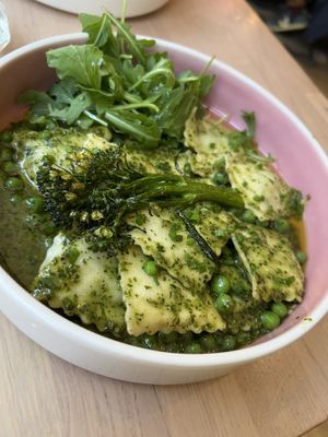 Green velvet ravioli   at Pastan Bristol in Bristol