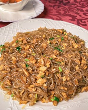 Sweet potato noodles with tofu  at Jia in Tenerife