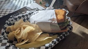 Po boy sandwich on gluten free bread at Subculture Vegan Deli & Provisions  in Albany