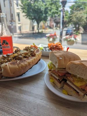 Philly cheese steak, Italian sub, and buffalo chicken wings at Subculture Vegan Deli & Provisions  in Albany
