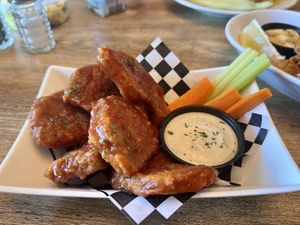 Wings in UFO whiskey sauce  at Subculture Vegan Deli & Provisions  in Albany