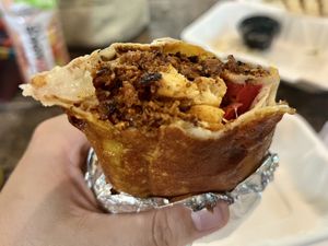 Cheesy chorizo potato burrito  at Subculture Vegan Deli & Provisions  in Albany