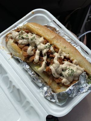 Oyster mushroom po boy. Sammich perfection!  at Subculture Vegan Deli & Provisions  in Albany
