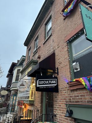 Out front   at Subculture Vegan Deli & Provisions  in Albany