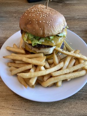 The Big Stack with home made patty. Delicious!  at Subculture Vegan Deli & Provisions  in Albany